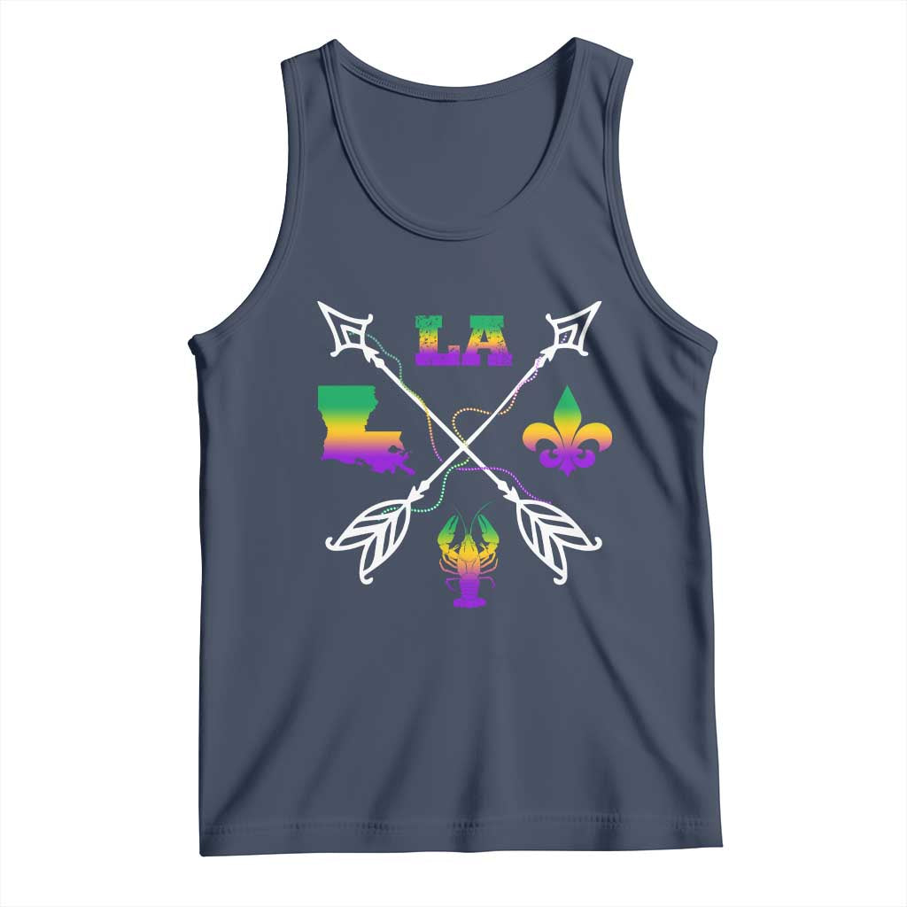 Louisiana Mardi Gras Tank Top Crawfish Fleur De Lis