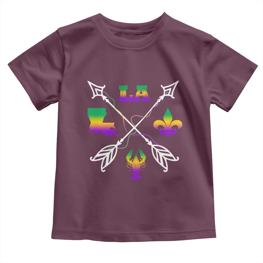 Louisiana Mardi Gras Toddler T Shirt Crawfish Fleur De Lis