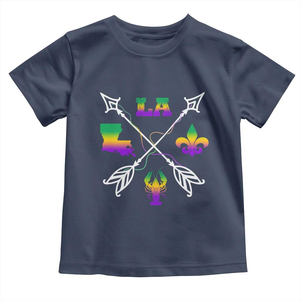 Louisiana Mardi Gras Toddler T Shirt Crawfish Fleur De Lis