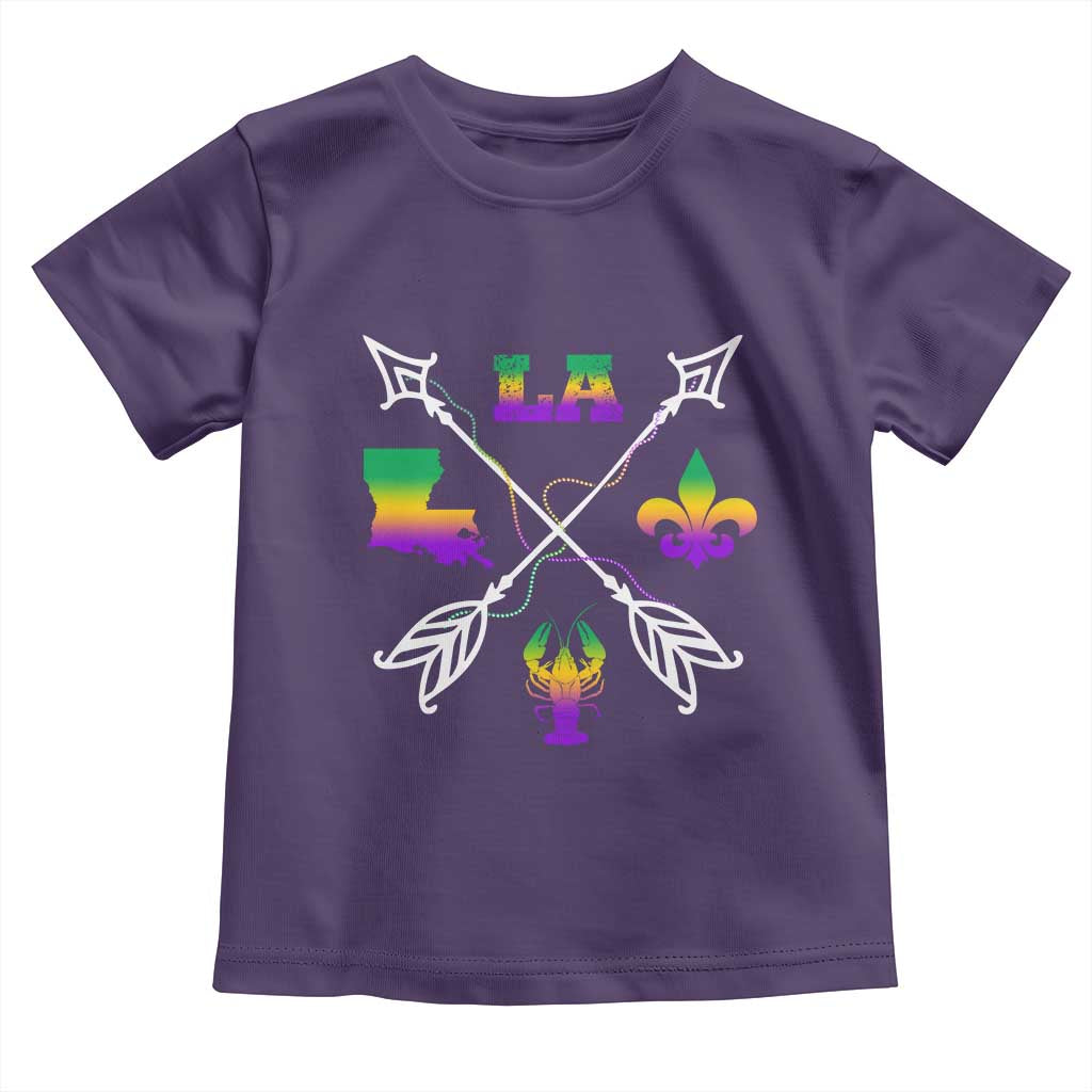 Louisiana Mardi Gras Toddler T Shirt Crawfish Fleur De Lis