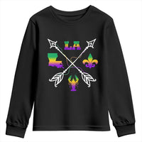 Louisiana Mardi Gras Youth Sweatshirt Crawfish Fleur De Lis