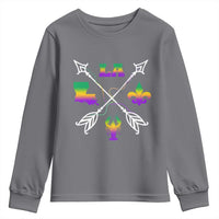 Louisiana Mardi Gras Youth Sweatshirt Crawfish Fleur De Lis
