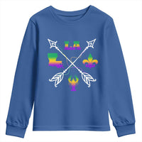 Louisiana Mardi Gras Youth Sweatshirt Crawfish Fleur De Lis