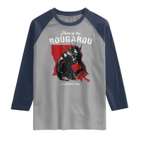Home of the Rougarou Raglan Shirt Louisiana Cryptid