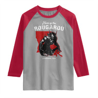 Home of the Rougarou Raglan Shirt Louisiana Cryptid