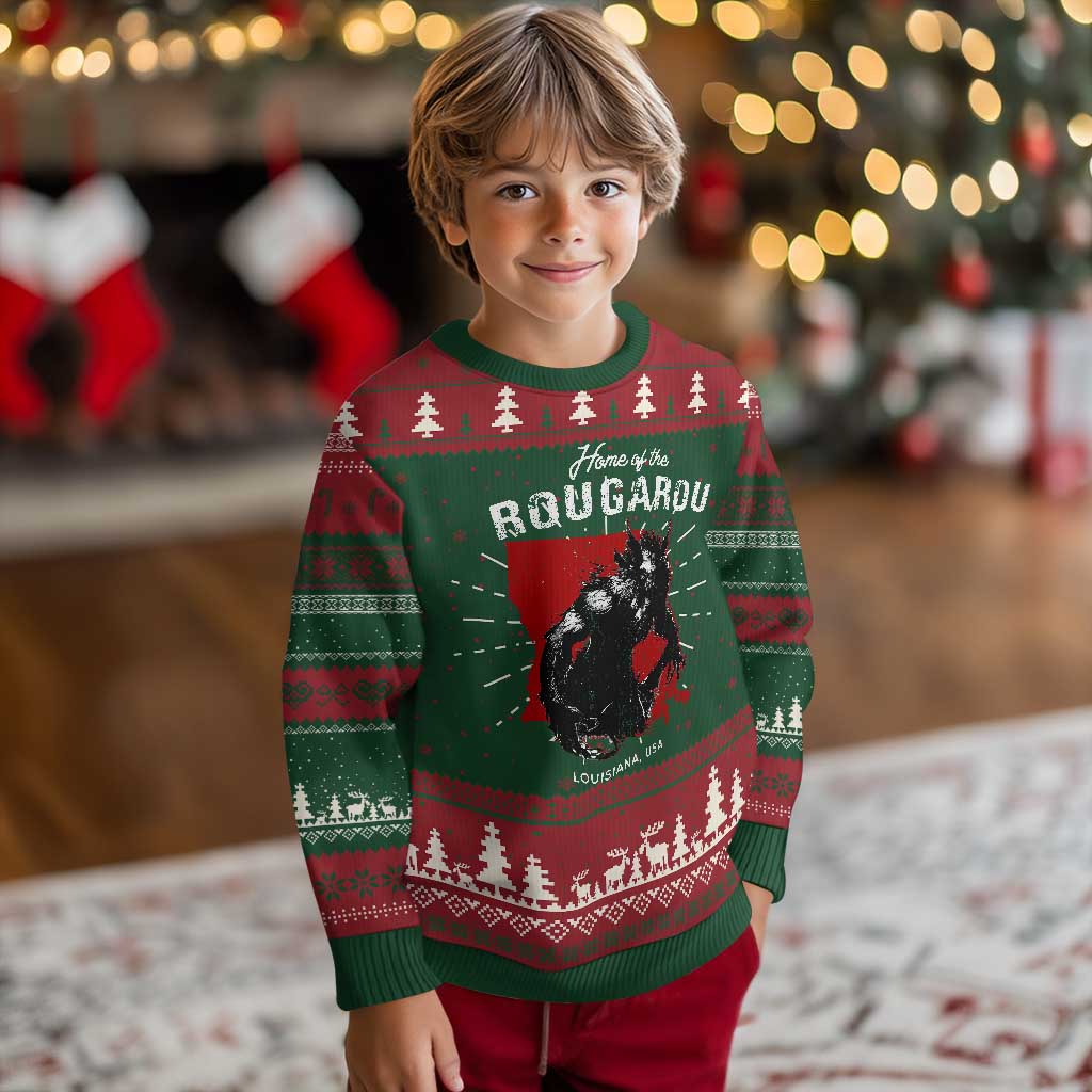 Home of the Rougarou Knitted Sweatshirt Louisiana Cryptid