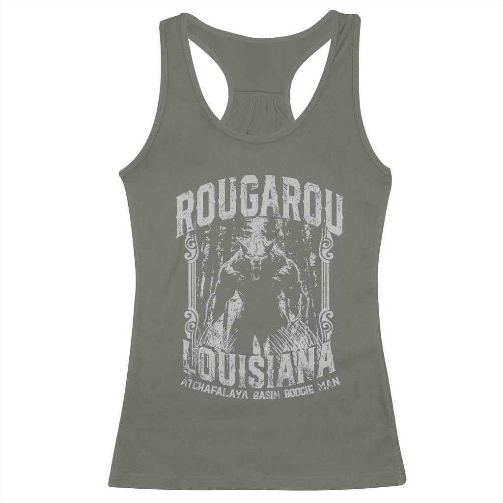 Louisiana Cryptid Rougarou Racerback Tank Top Atchafalaya Basin Boogie Man