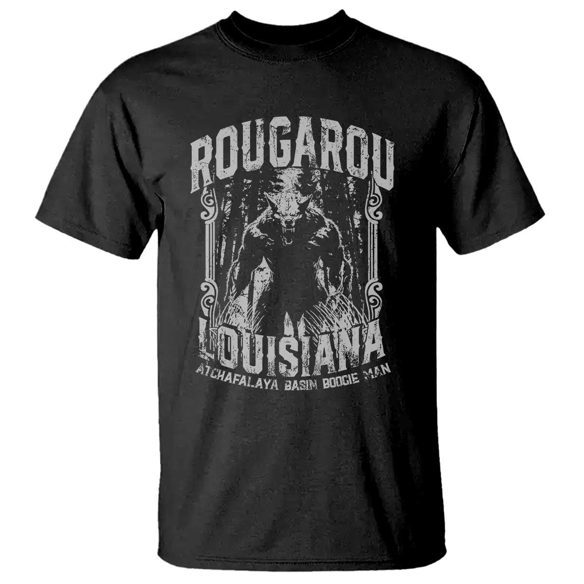 Louisiana Cryptid Rougarou T Shirt Atchafalaya Basin Boogie Man