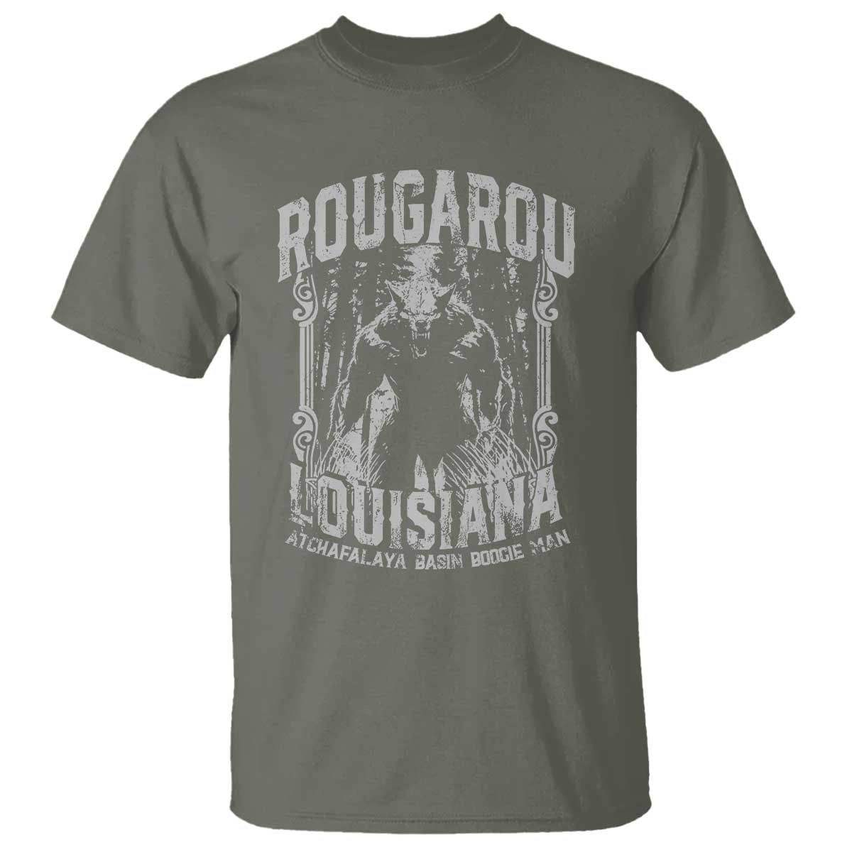 Louisiana Cryptid Rougarou T Shirt Atchafalaya Basin Boogie Man