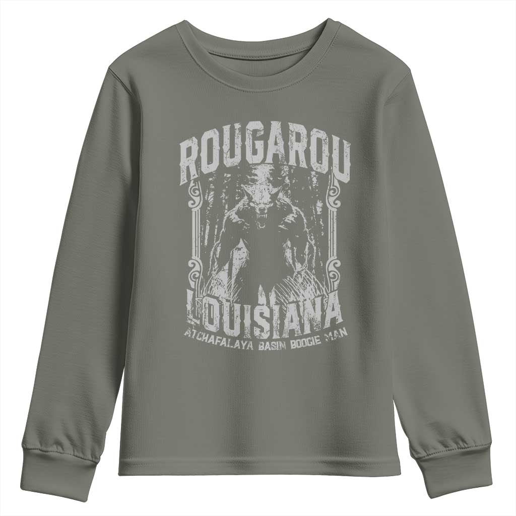 Louisiana Cryptid Rougarou Youth Sweatshirt Atchafalaya Basin Boogie Man