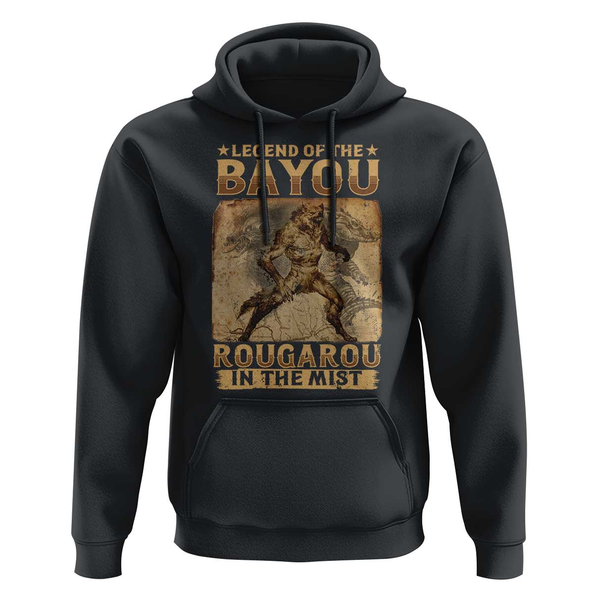 Louisiana Cryptid Rougarou Hoodie Legend Of The Bayou Rougarou In The Mist