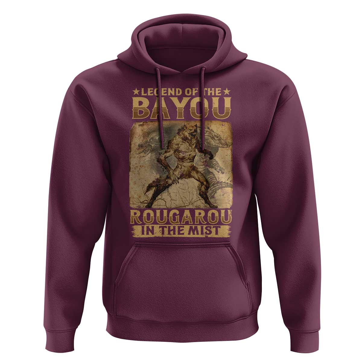 Louisiana Cryptid Rougarou Hoodie Legend Of The Bayou Rougarou In The Mist