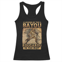 Louisiana Cryptid Rougarou Racerback Tank Top Legend Of The Bayou Rougarou In The Mist