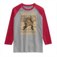 Louisiana Cryptid Rougarou Raglan Shirt Legend Of The Bayou Rougarou In The Mist