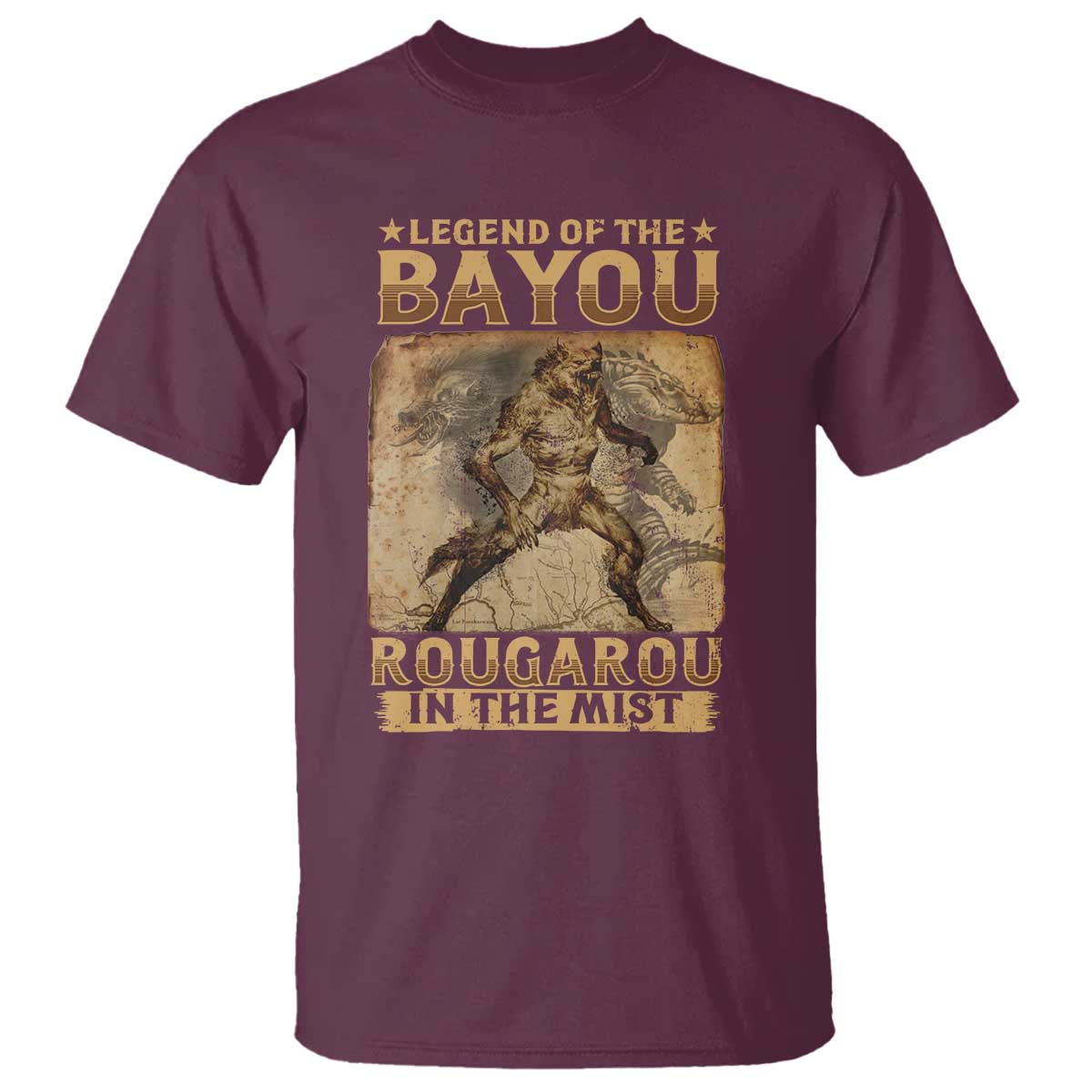 Louisiana Cryptid Rougarou T Shirt Legend Of The Bayou Rougarou In The Mist