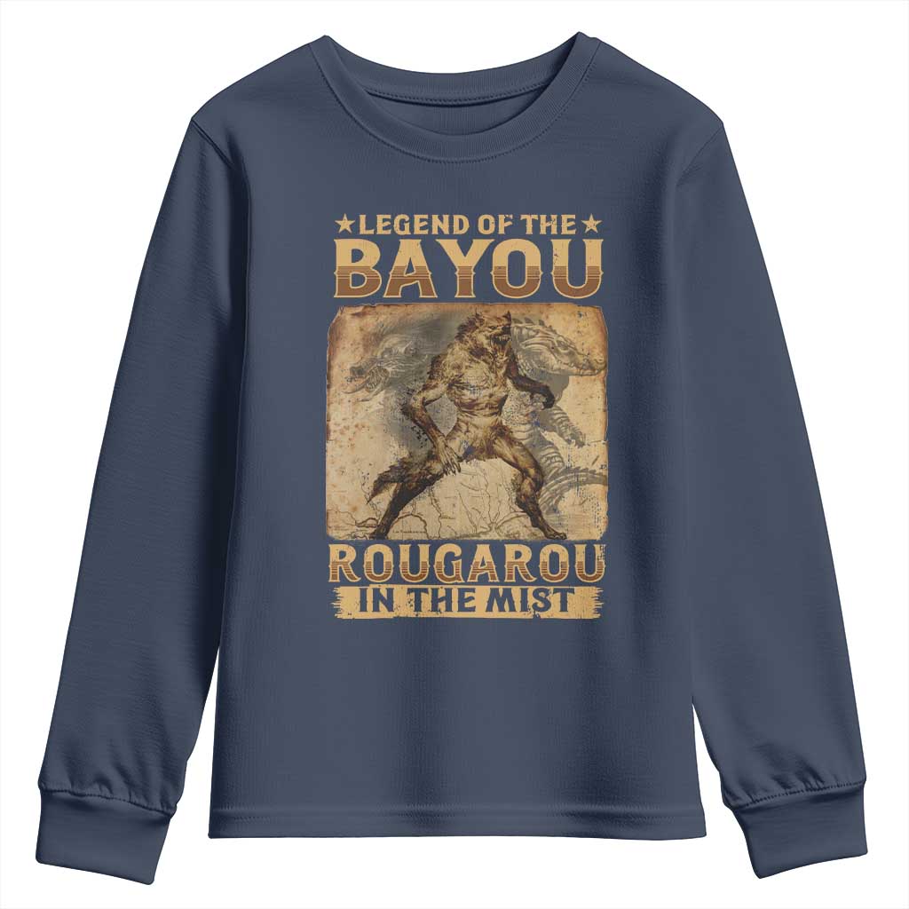 Louisiana Cryptid Rougarou Youth Sweatshirt Legend Of The Bayou Rougarou In The Mist