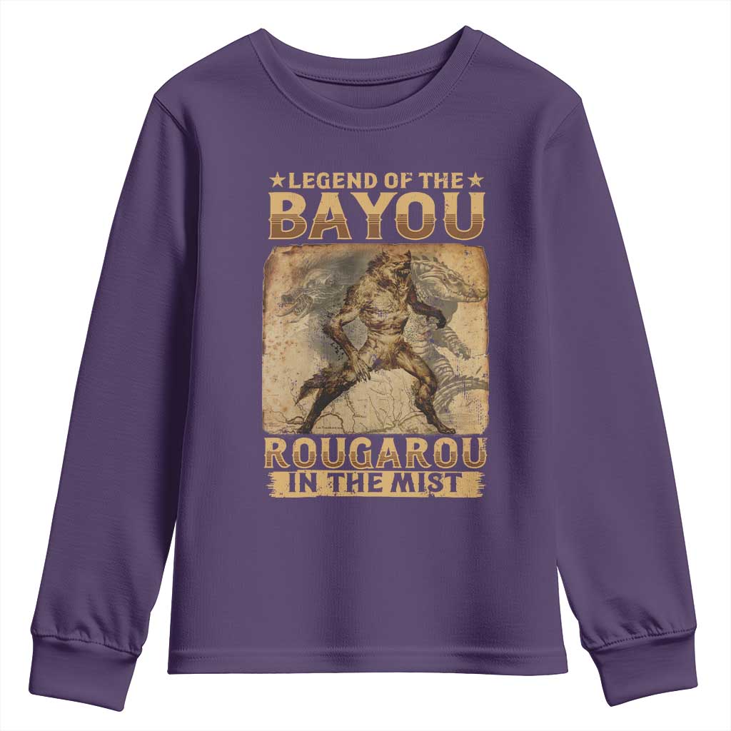 Louisiana Cryptid Rougarou Youth Sweatshirt Legend Of The Bayou Rougarou In The Mist