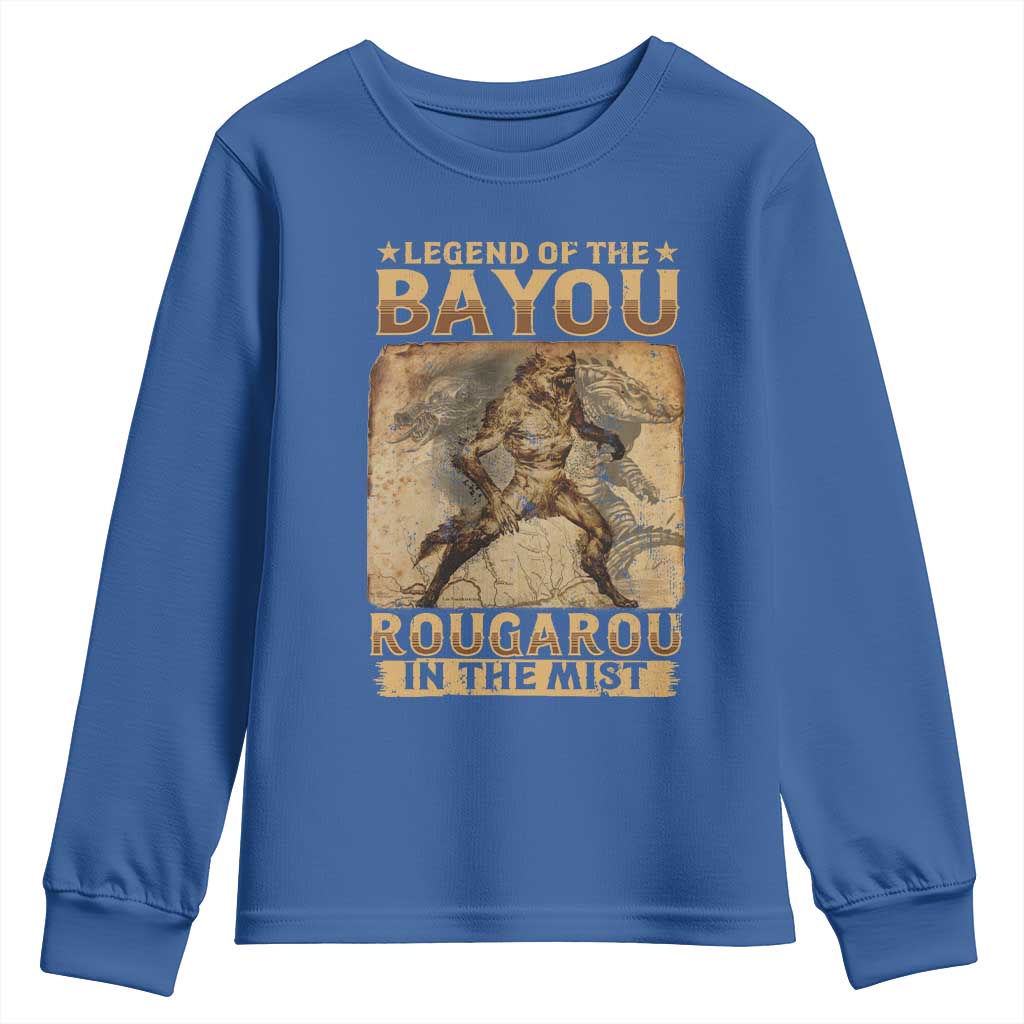 Louisiana Cryptid Rougarou Youth Sweatshirt Legend Of The Bayou Rougarou In The Mist