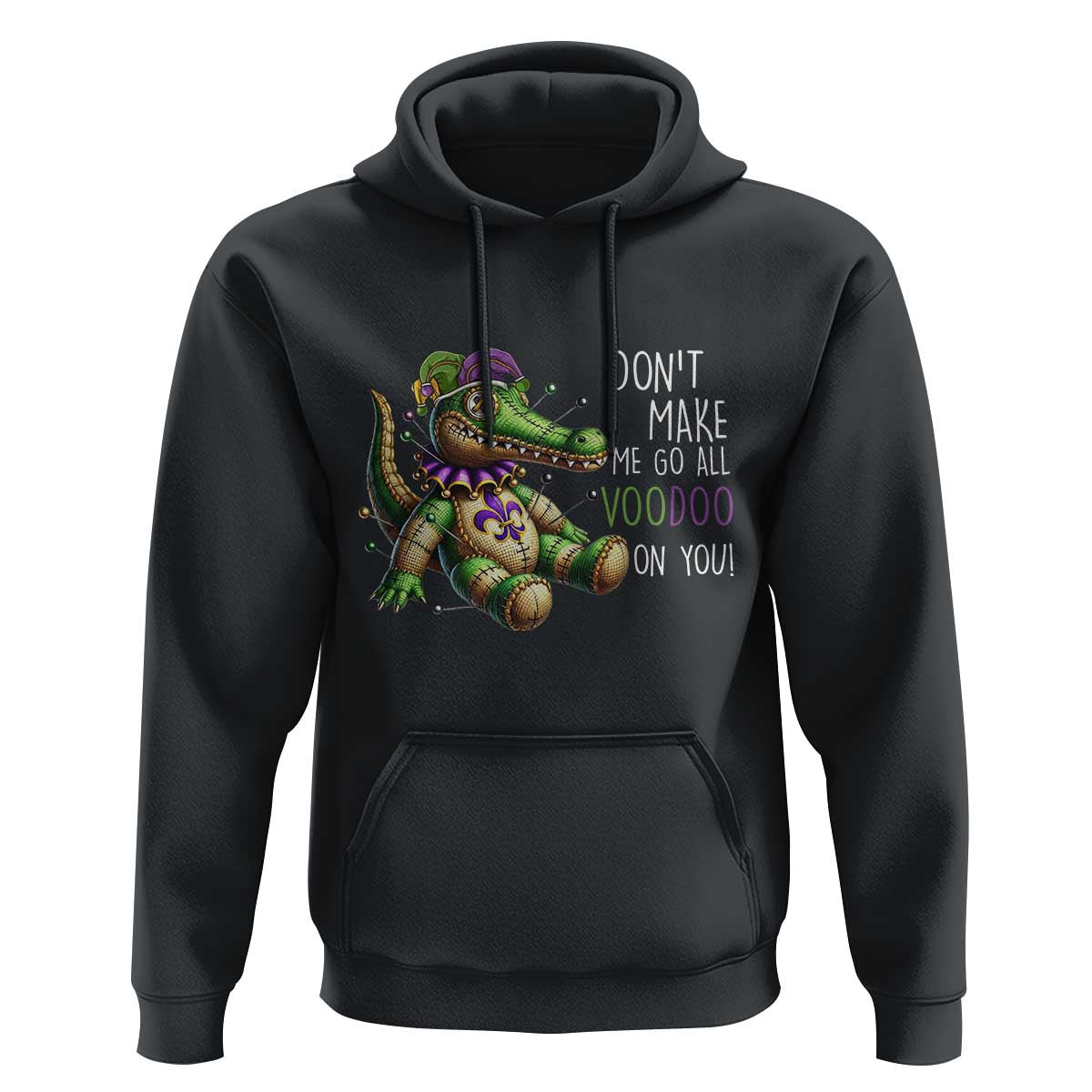 Voodoo Mardi Gras Hoodie Aligator Voodoo Doll New Orleans Louisiana