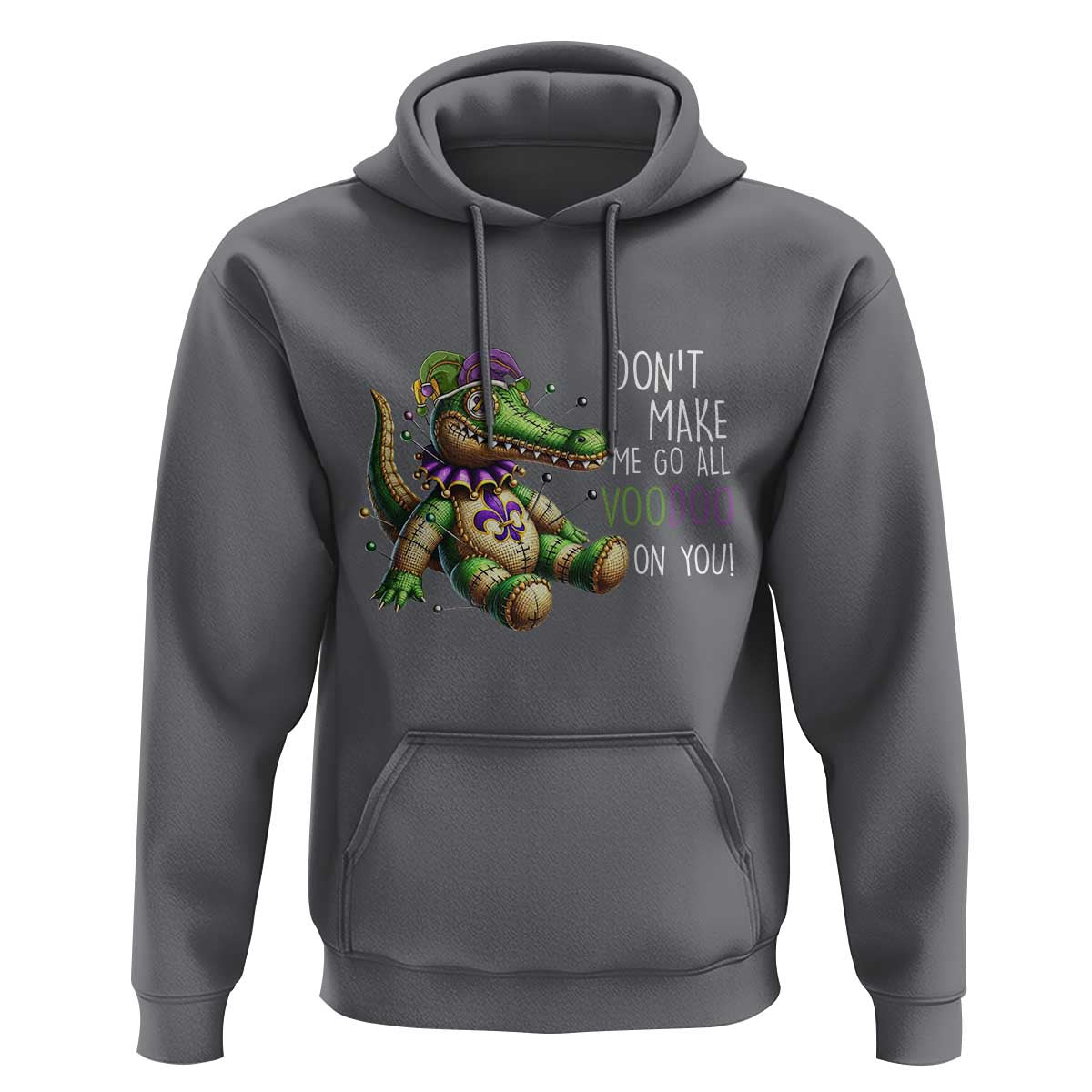 Voodoo Mardi Gras Hoodie Aligator Voodoo Doll New Orleans Louisiana