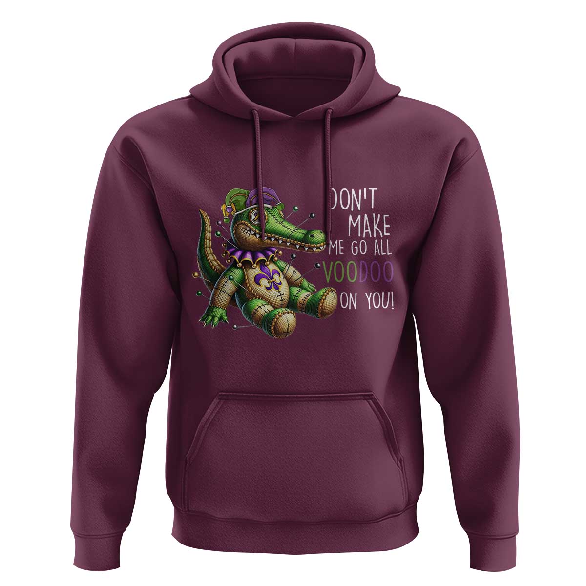 Voodoo Mardi Gras Hoodie Aligator Voodoo Doll New Orleans Louisiana