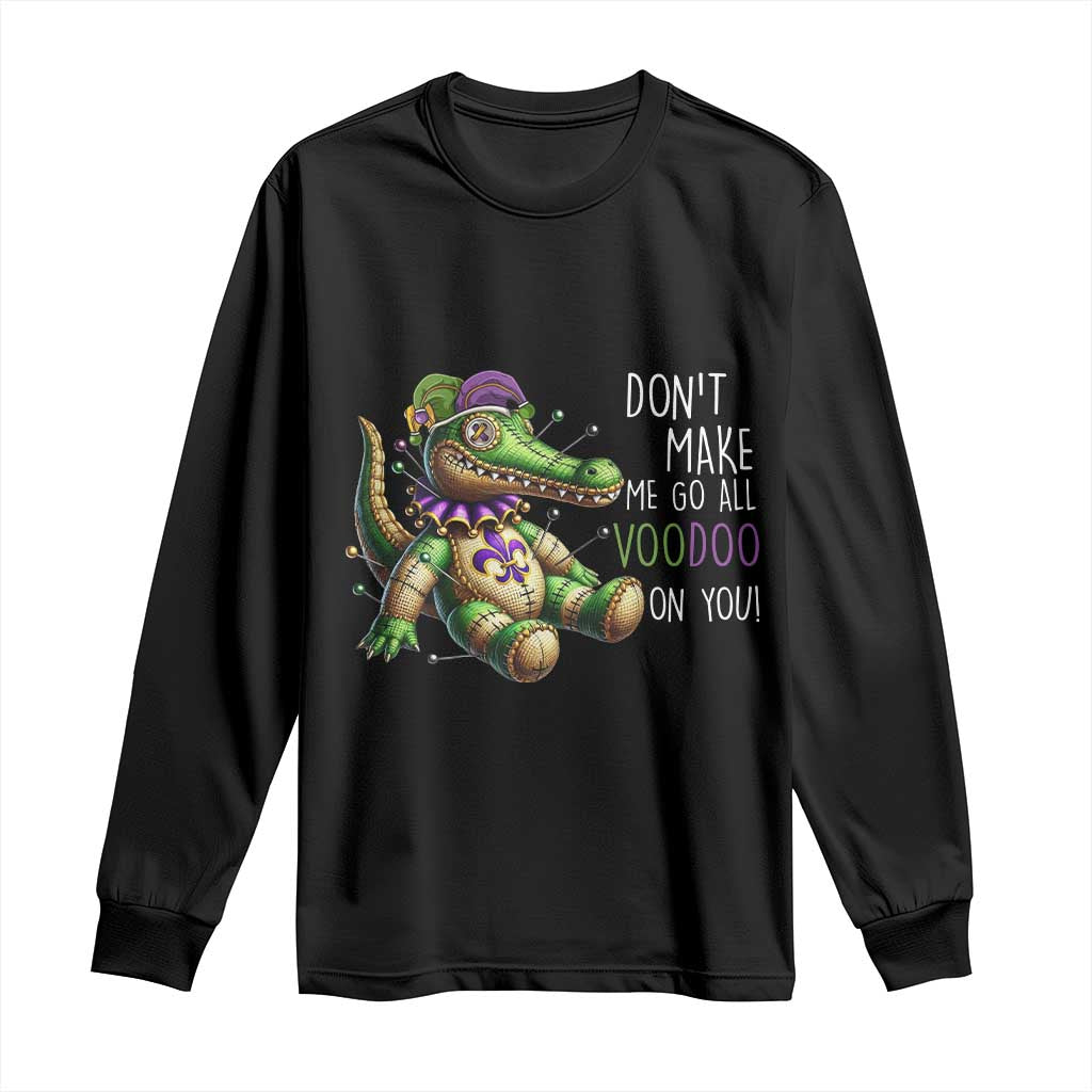 Voodoo Mardi Gras Long Sleeve Shirt Aligator Voodoo Doll New Orleans Louisiana