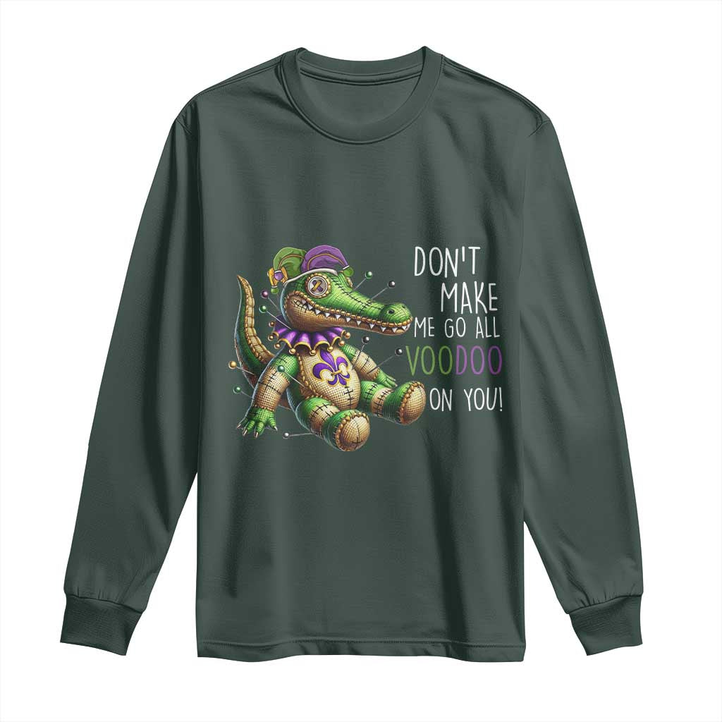 Voodoo Mardi Gras Long Sleeve Shirt Aligator Voodoo Doll New Orleans Louisiana