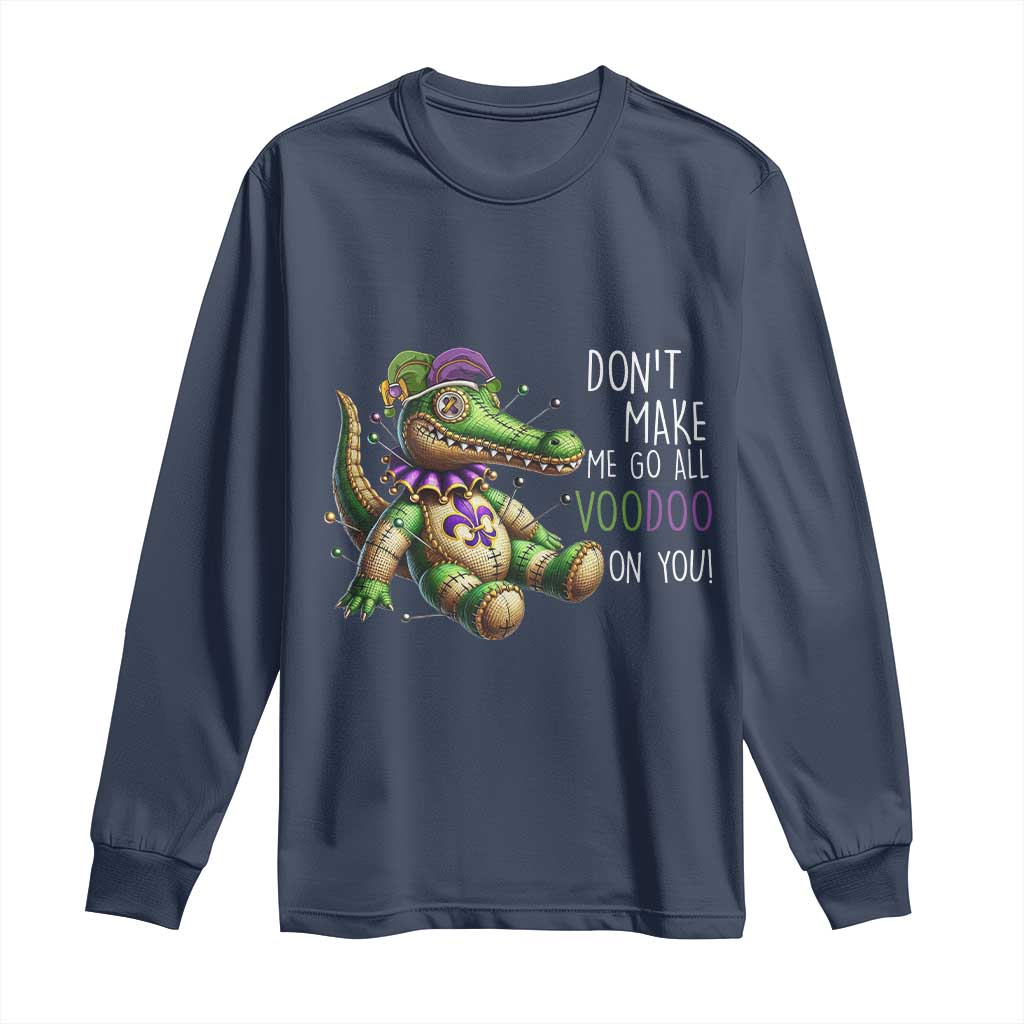 Voodoo Mardi Gras Long Sleeve Shirt Aligator Voodoo Doll New Orleans Louisiana