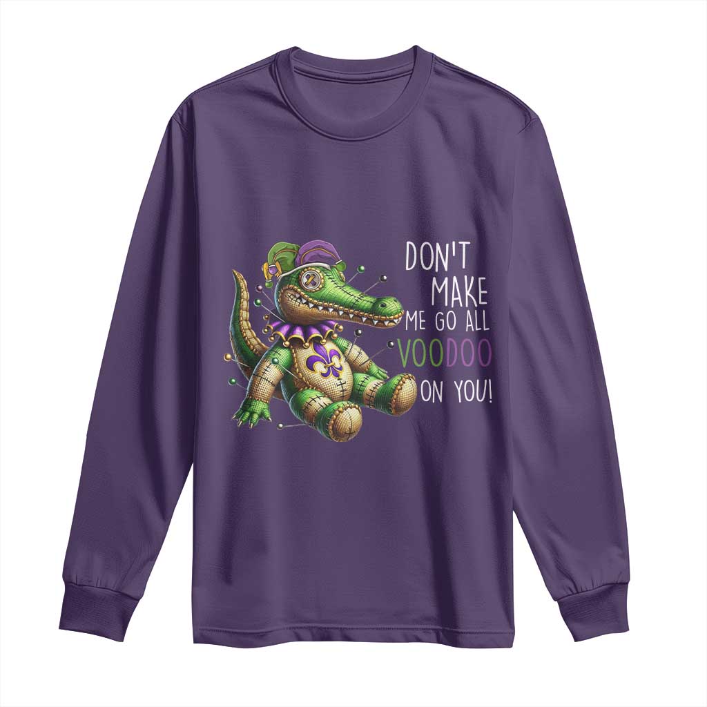 Voodoo Mardi Gras Long Sleeve Shirt Aligator Voodoo Doll New Orleans Louisiana