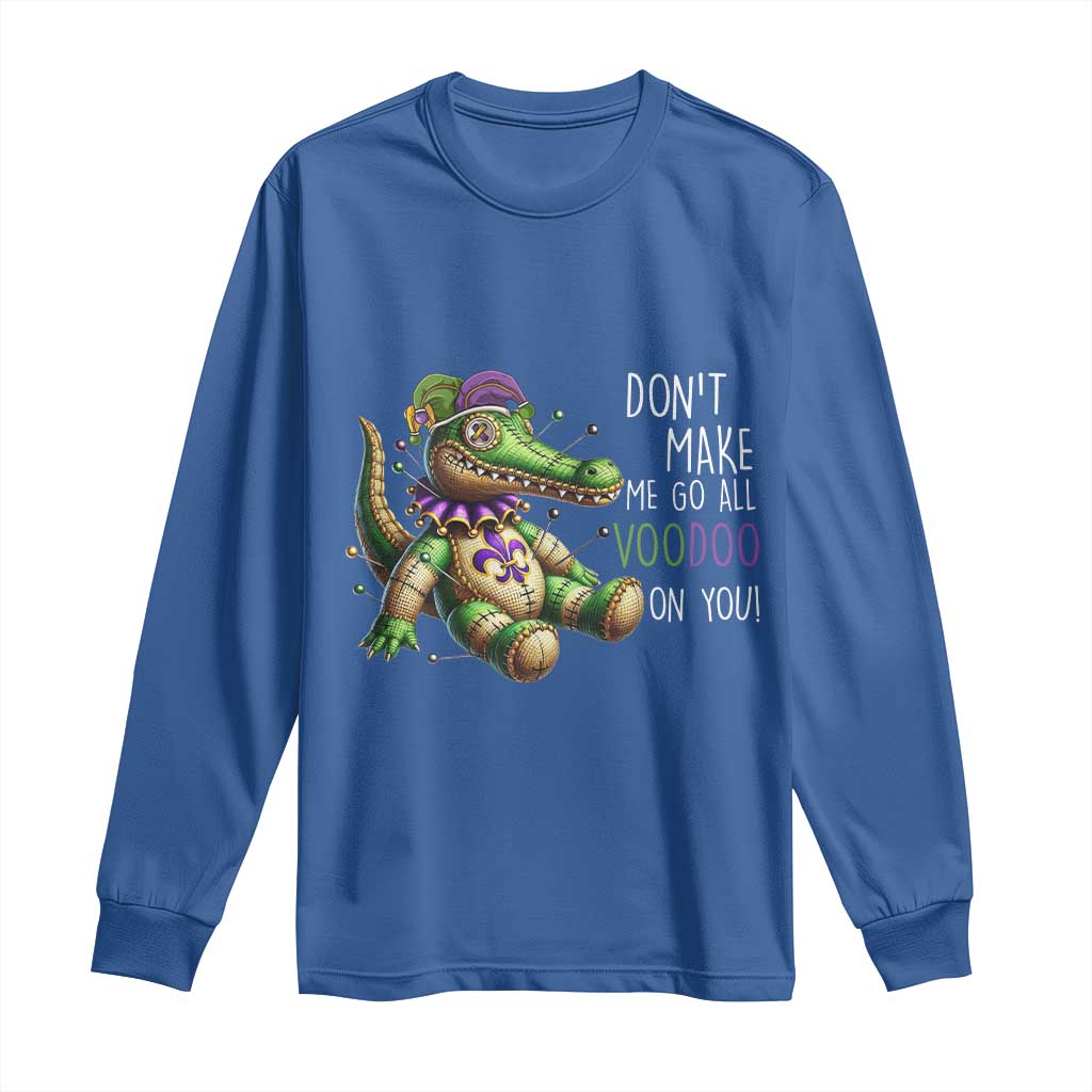 Voodoo Mardi Gras Long Sleeve Shirt Aligator Voodoo Doll New Orleans Louisiana