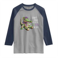 Voodoo Mardi Gras Raglan Shirt Aligator Voodoo Doll New Orleans Louisiana