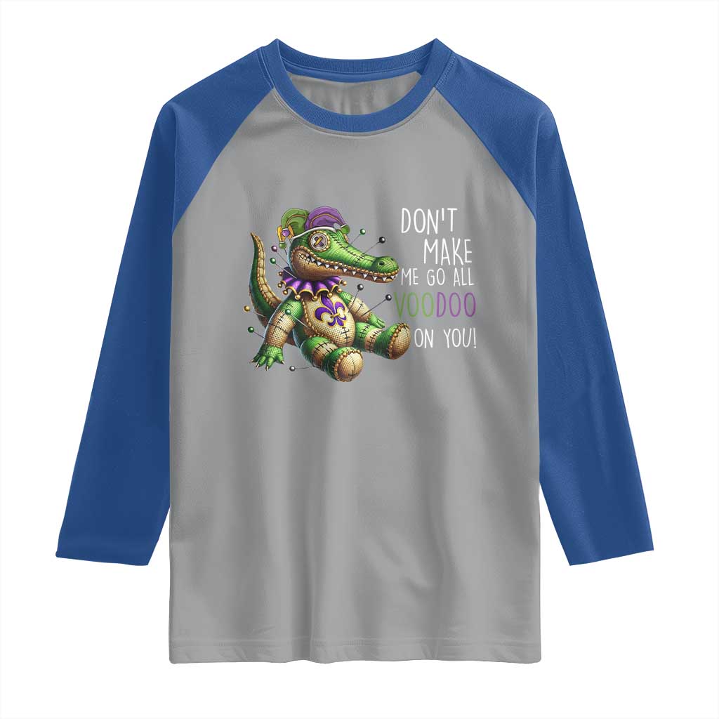Voodoo Mardi Gras Raglan Shirt Aligator Voodoo Doll New Orleans Louisiana