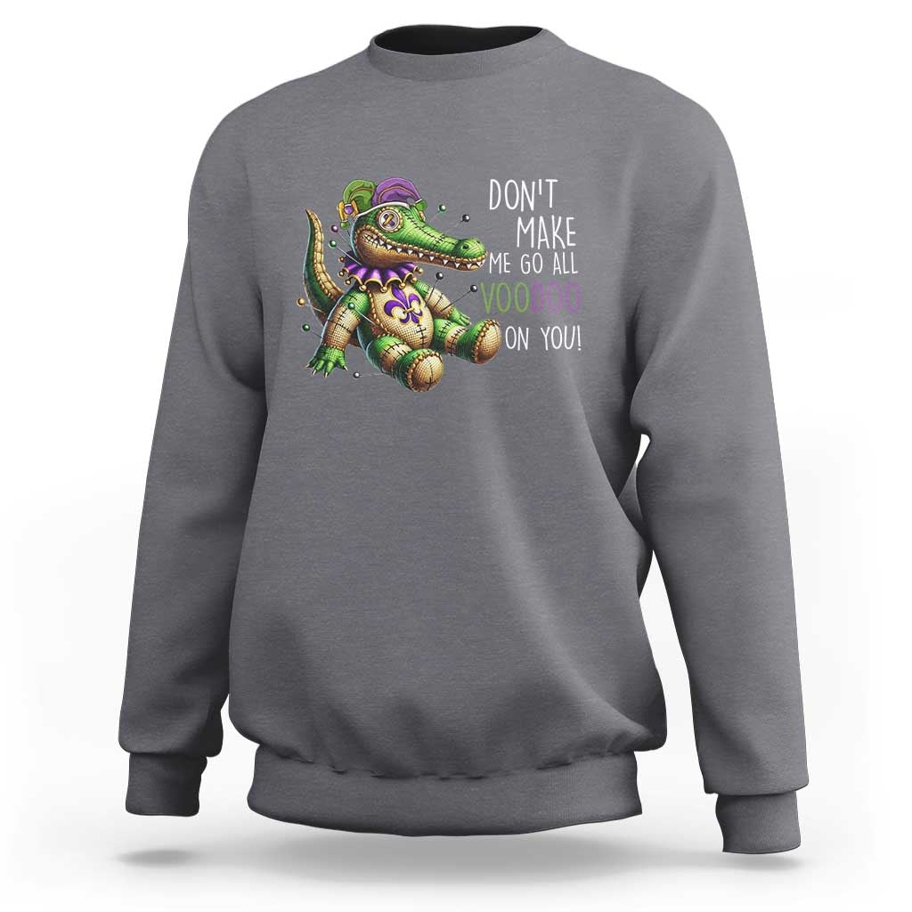 Voodoo Mardi Gras Sweatshirt Aligator Voodoo Doll New Orleans Louisiana