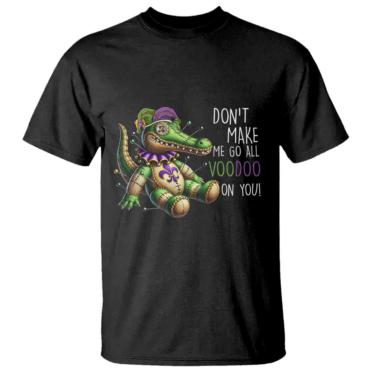 Voodoo Mardi Gras T Shirt Aligator Voodoo Doll New Orleans Louisiana