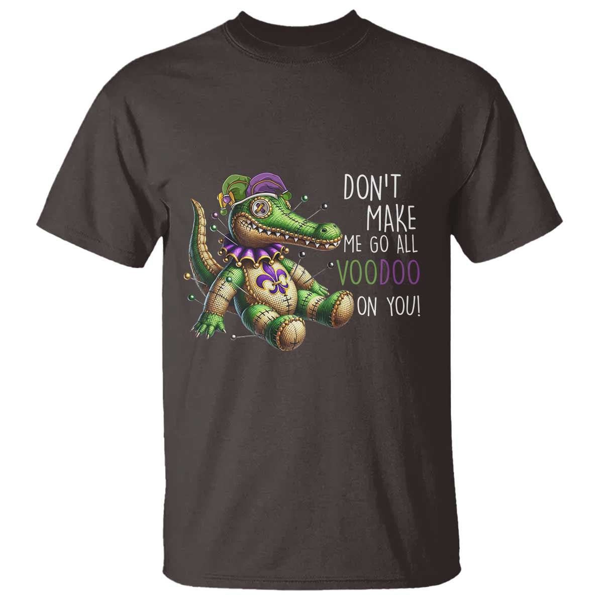 Voodoo Mardi Gras T Shirt Aligator Voodoo Doll New Orleans Louisiana