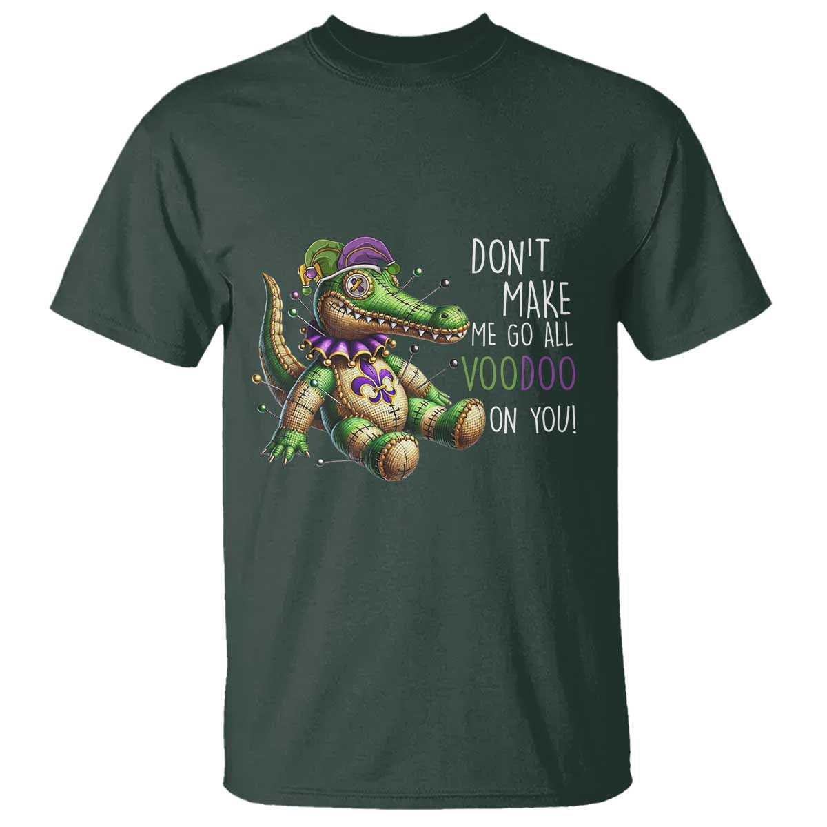 Voodoo Mardi Gras T Shirt Aligator Voodoo Doll New Orleans Louisiana