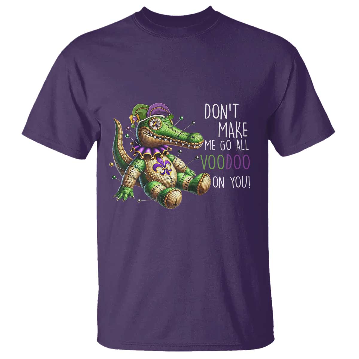 Voodoo Mardi Gras T Shirt Aligator Voodoo Doll New Orleans Louisiana