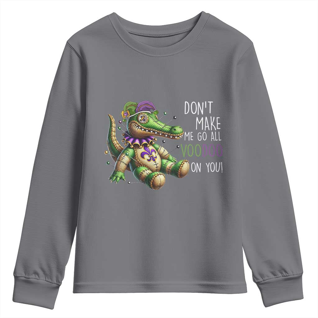 Voodoo Mardi Gras Youth Sweatshirt Aligator Voodoo Doll New Orleans Louisiana