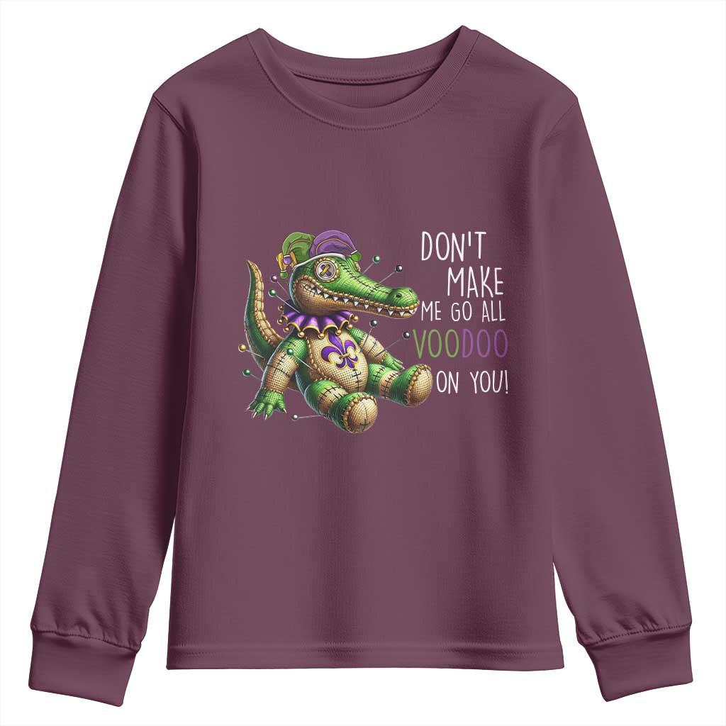 Voodoo Mardi Gras Youth Sweatshirt Aligator Voodoo Doll New Orleans Louisiana