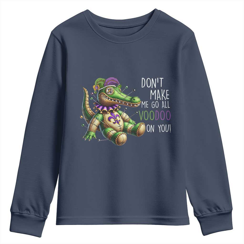 Voodoo Mardi Gras Youth Sweatshirt Aligator Voodoo Doll New Orleans Louisiana