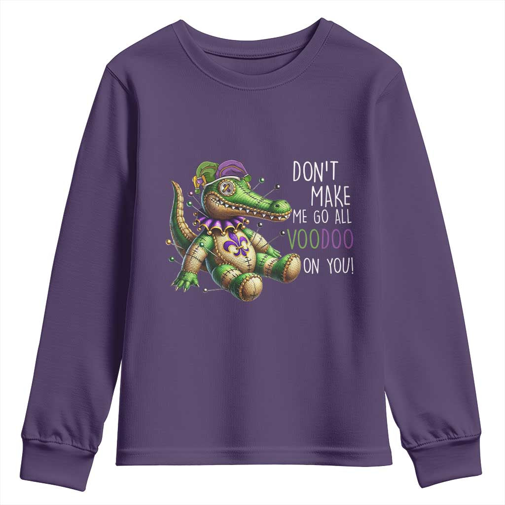 Voodoo Mardi Gras Youth Sweatshirt Aligator Voodoo Doll New Orleans Louisiana