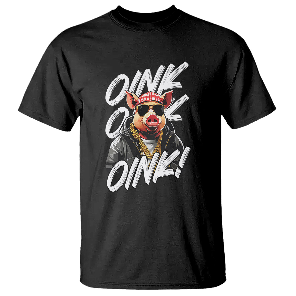 Pig Lover OINK Cool Swine Hip Hop Gangster T Shirt - Wonder Print Shop