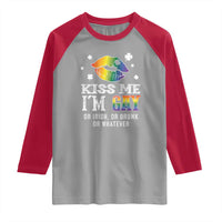 St Patrick's Day Raglan Shirt Kiss Me I'm Gay Or Irish Or Drunk Or Whatever