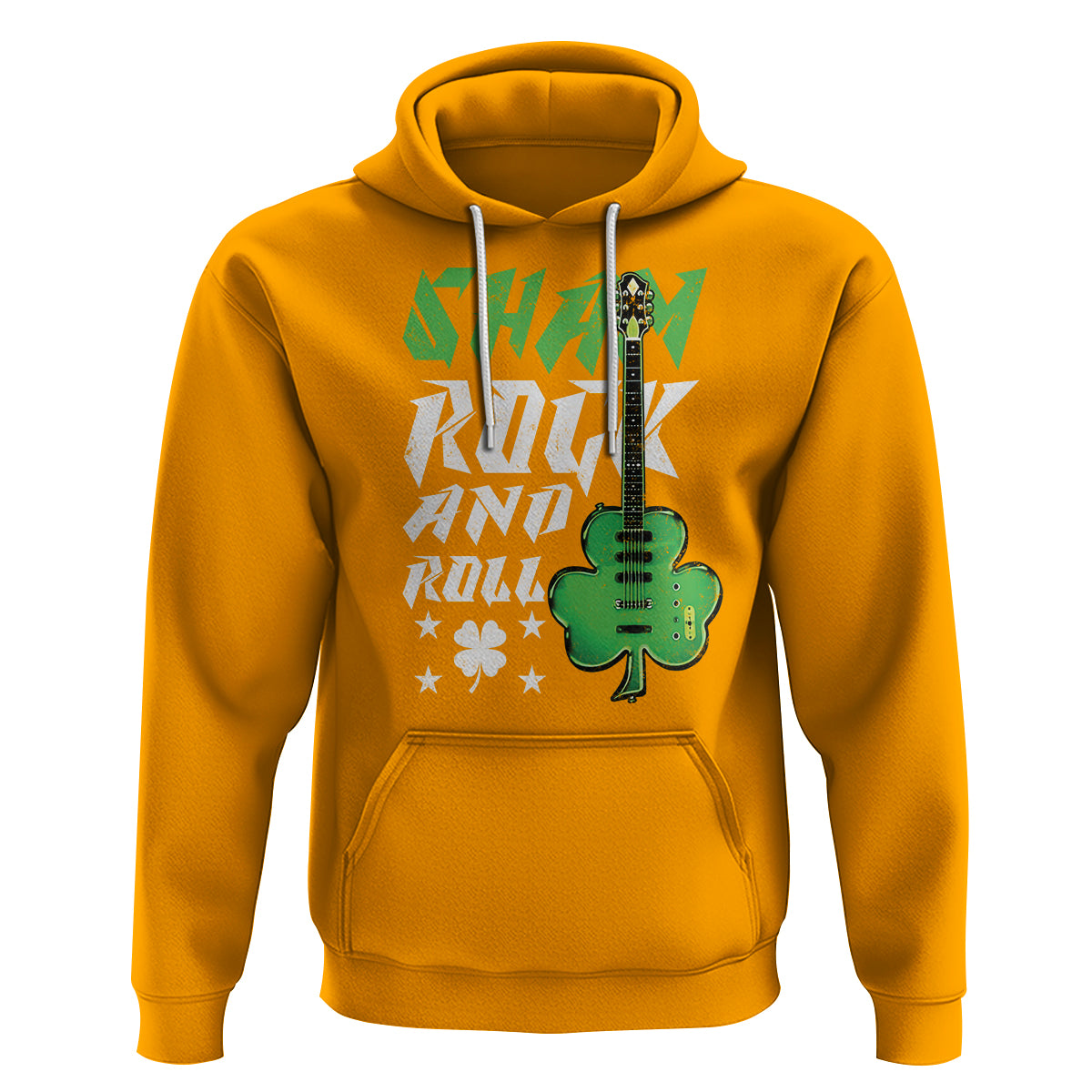 St. Patrick's Day Hoodie Funny Sham Rock N Roll Shamrock Guitar - Wonder Print Shop