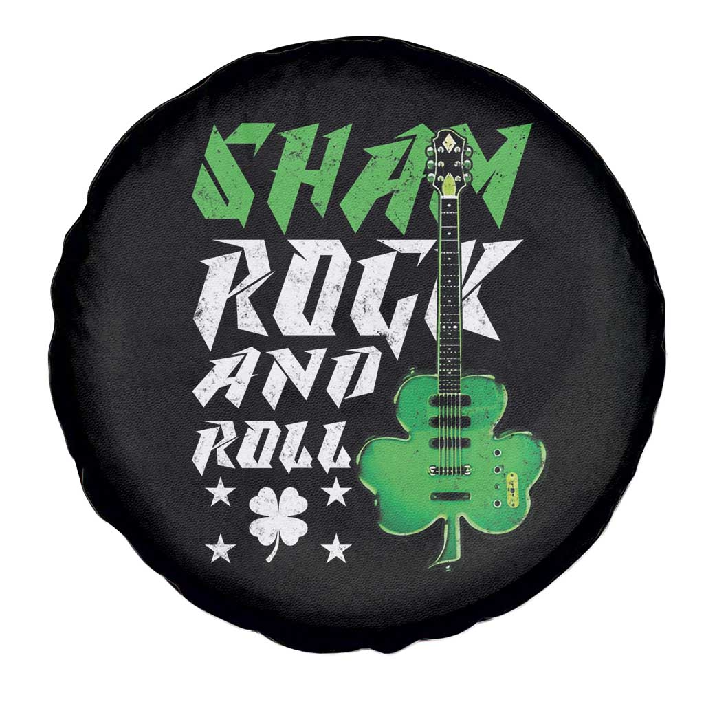 St Patrick's Day Spare Tire Cover Funny Sham Rock N Roll Shamrock Guitar
