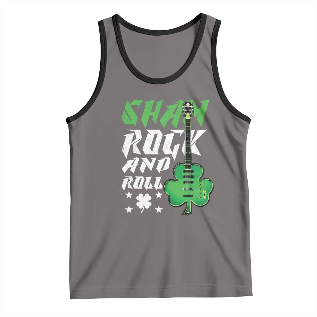 St Patrick's Day Tank Top Funny Sham Rock N Roll Shamrock Guitar