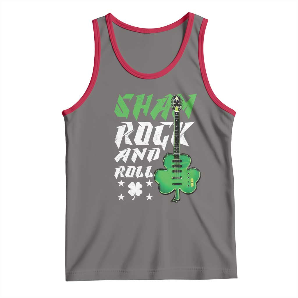 St Patrick's Day Tank Top Funny Sham Rock N Roll Shamrock Guitar