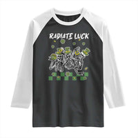 St Patrick's Day Raglan Shirt Radiate Luck Funny Skeleton Radiology