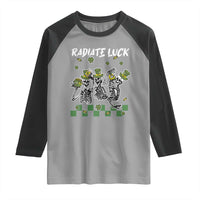 St Patrick's Day Raglan Shirt Radiate Luck Funny Skeleton Radiology
