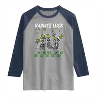 St Patrick's Day Raglan Shirt Radiate Luck Funny Skeleton Radiology